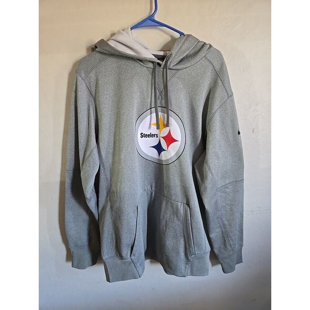 Pittsburgh Steelers hoodie Large Nike Grey Print Logo